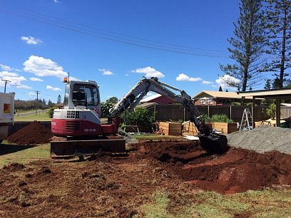 Excavating for a swimming pool